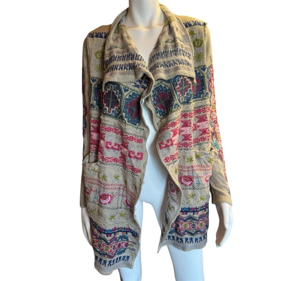 Johnny Was Sweaters - Johnny Was Biya Cardigan Size Small Womens Embroidered Floral Boho